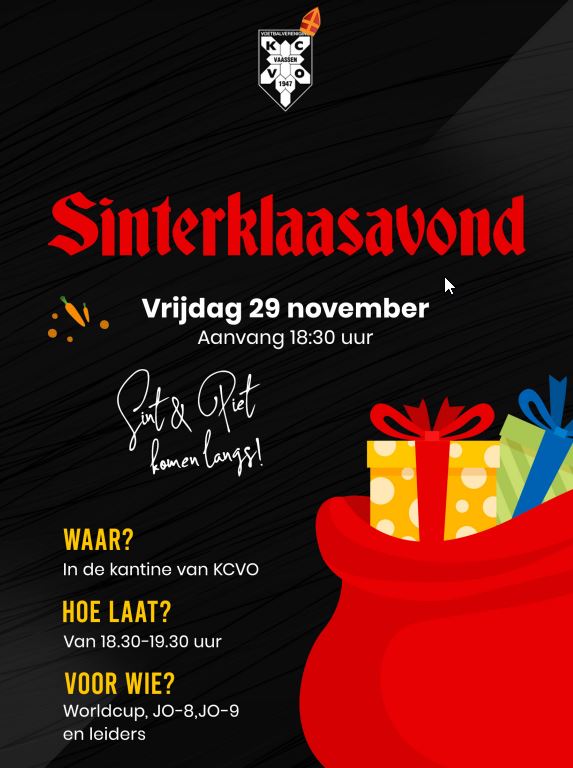 Sinterklaas komt a.s. vrijdag bij KCVO